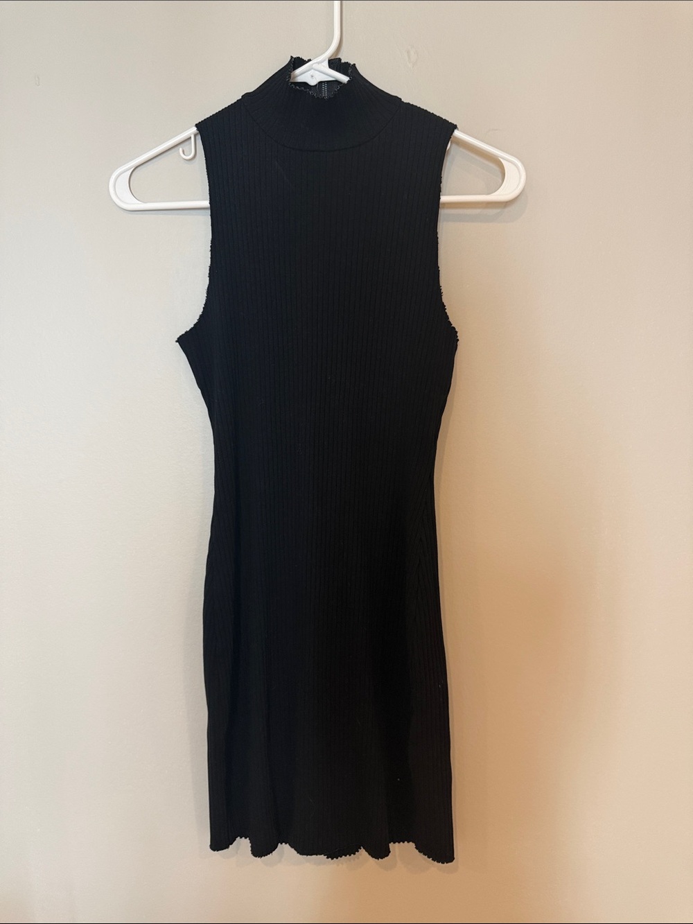 Cotton Citizen Black Sleeveless Ribbed Mock Neck Mini